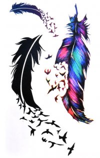 Feathers and Birds Temporary Tattoos
